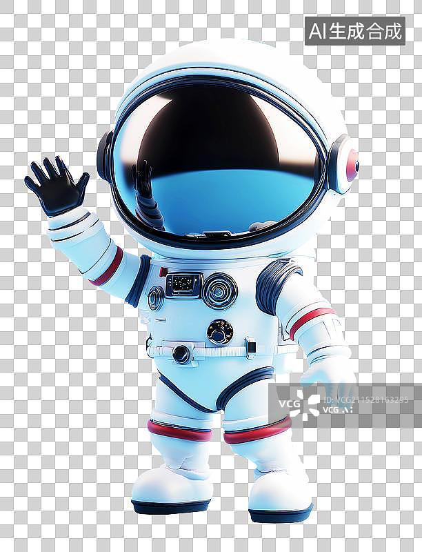 【AI数字艺术】卡通立体宇航员太空挥手图片素材