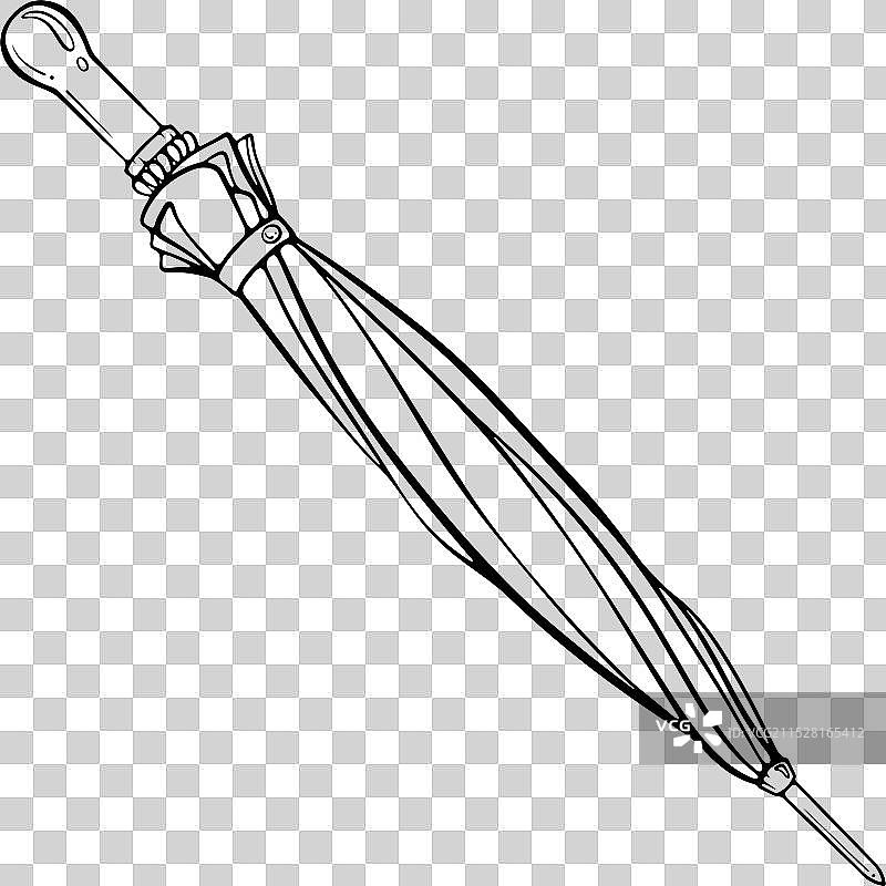 闭合伞的线条艺术图片素材