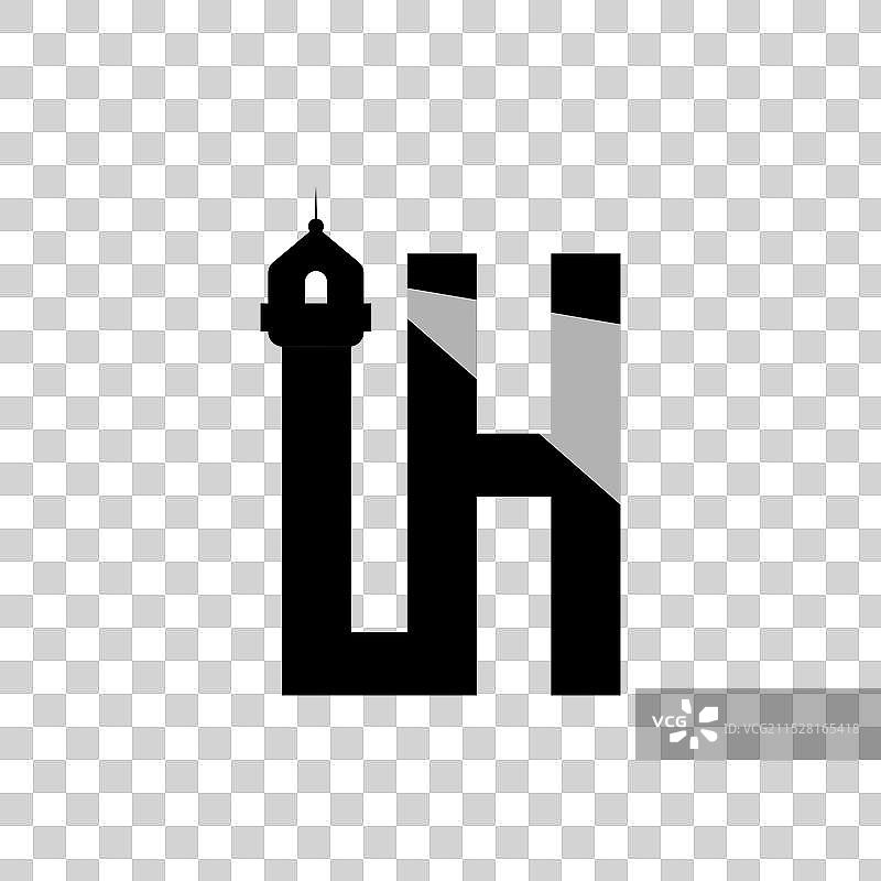 初始字母LH灯塔设计标志图片素材