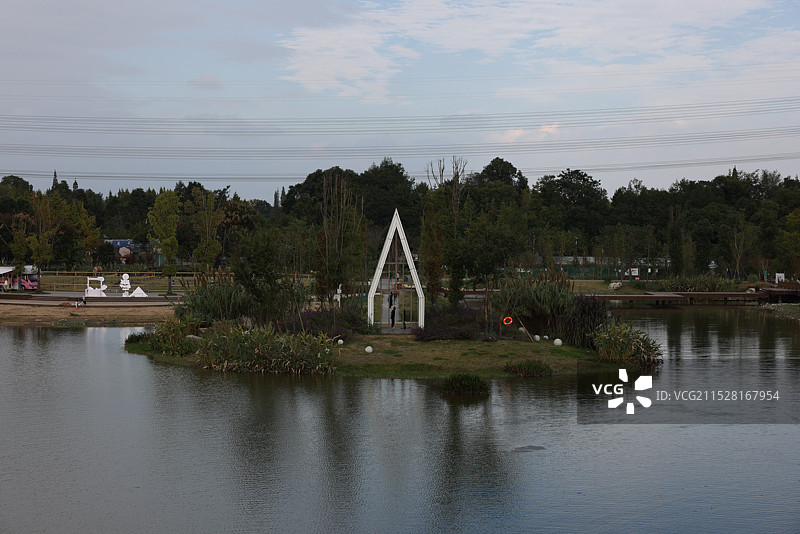 成都温江鲁家滩湿地图片素材