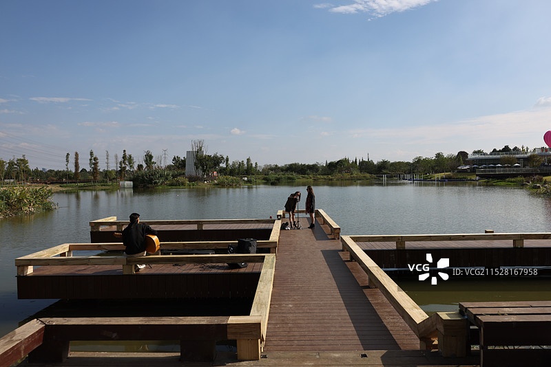 成都温江鲁家滩湿地图片素材