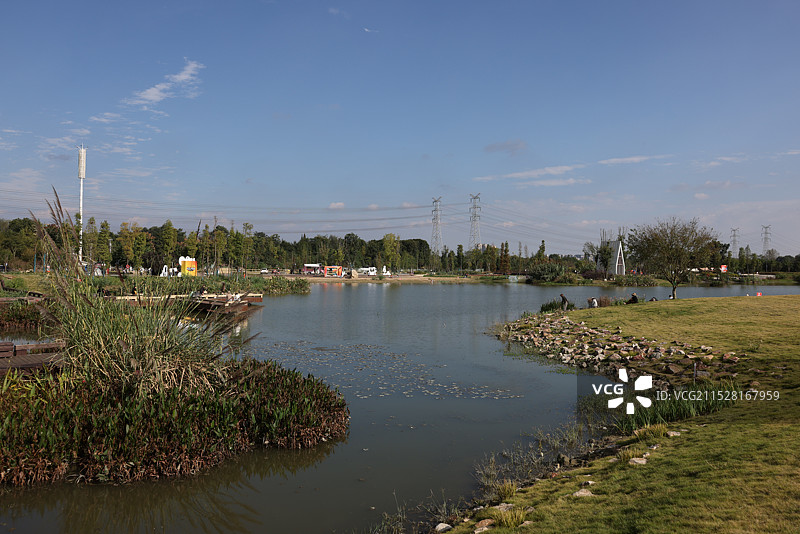 成都温江鲁家滩湿地图片素材