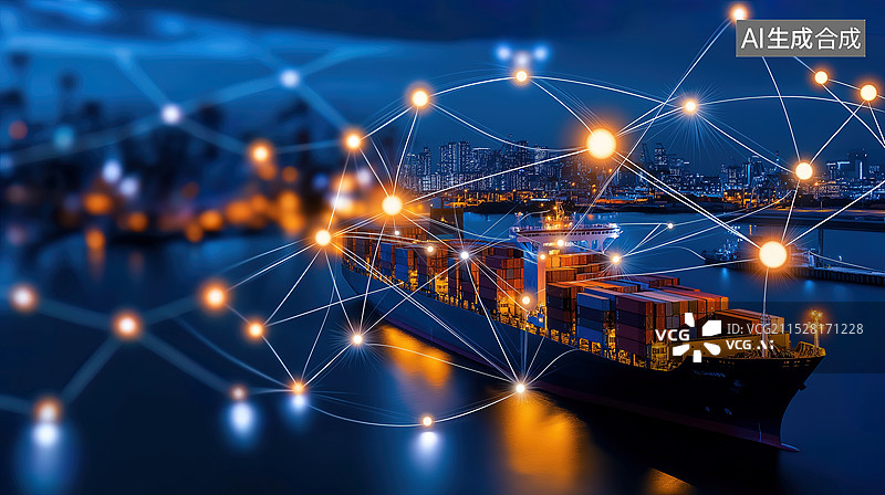 【AI数字艺术】数字时代的海上丝绸之路图片素材