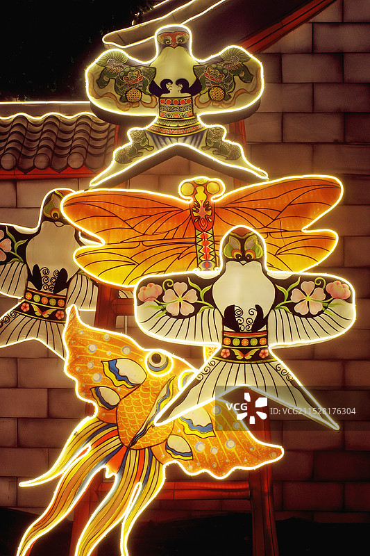 中国风筝彩灯图片素材