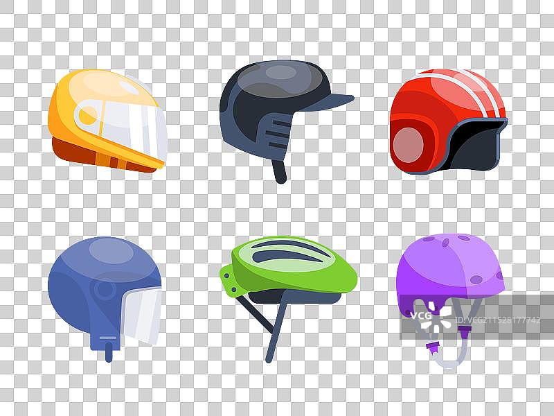 一组色彩斑斓的安全头盔图片素材