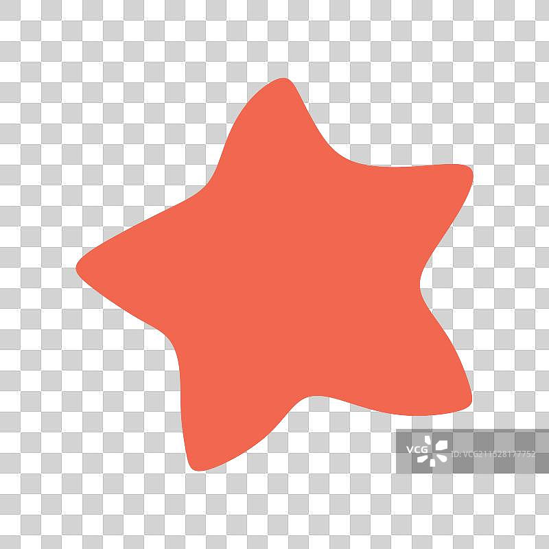 扁平红色海星图标，背景为白色图片素材