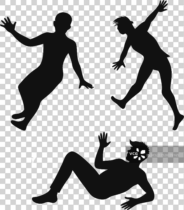 人们跌倒的剪影 1图片素材