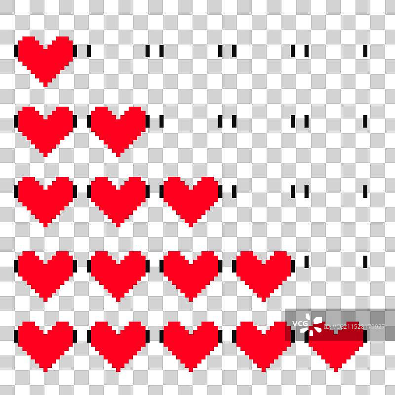 像素心形 8位 Y2K 复古游戏图片素材