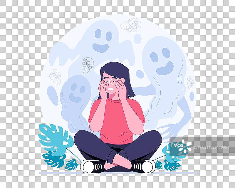 心理疾病或精神分裂症概念图片素材