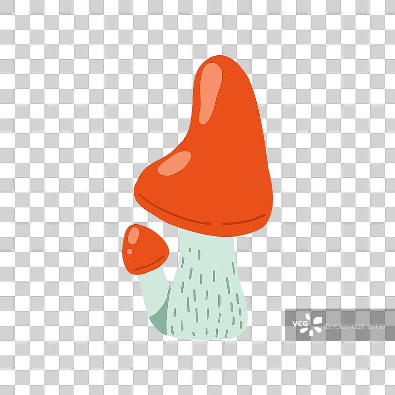 一朵奇幻的红色蘑菇与一个图片素材