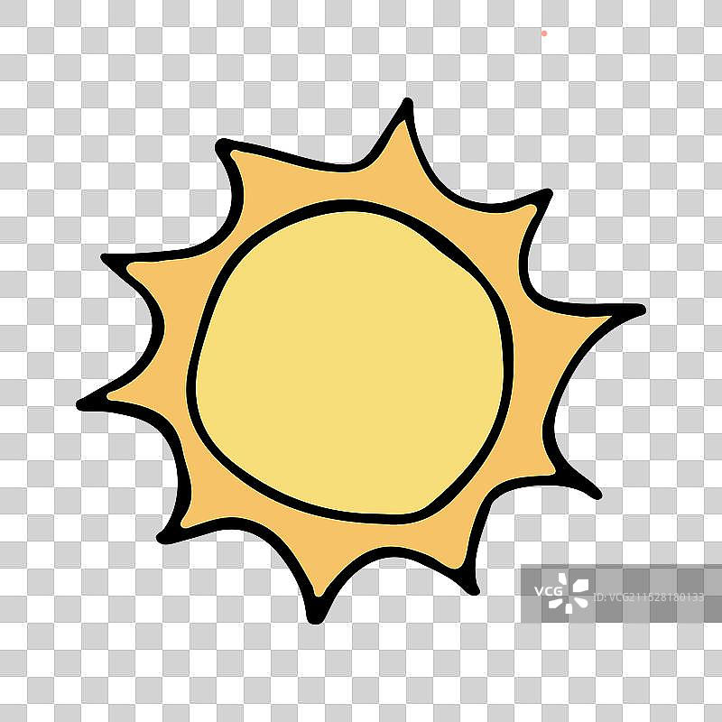 一幅手绘的快乐太阳图片素材