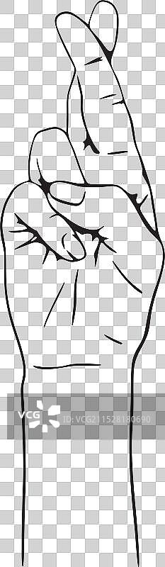 交叉手指手势图片素材