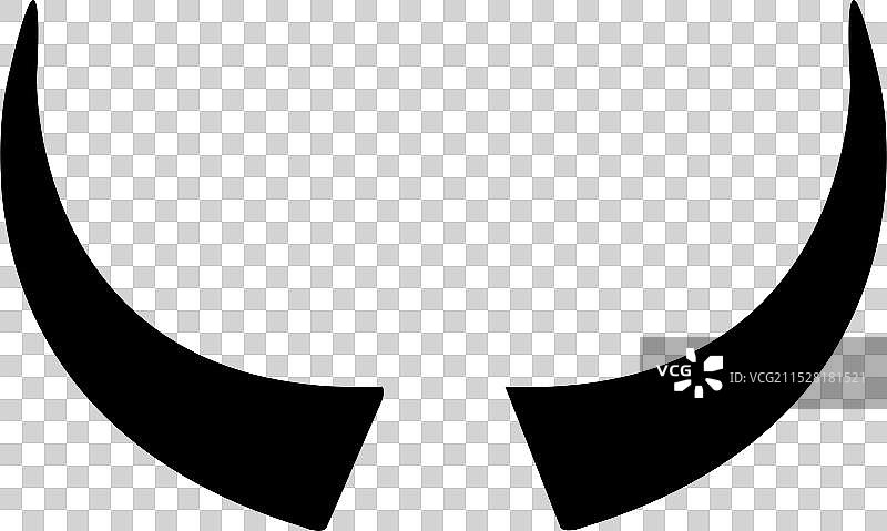 水牛公牛角的剪影图片素材