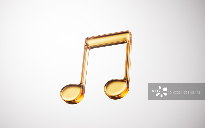 金色透明音符三维渲染图片素材