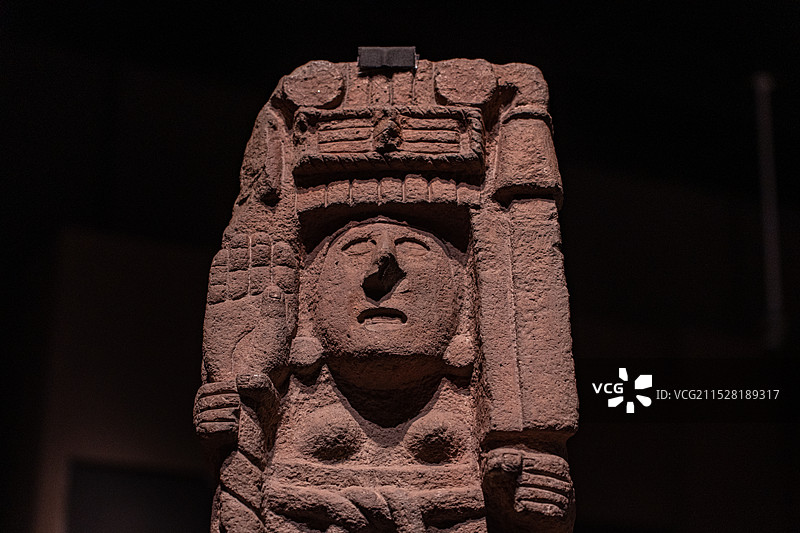 墨西哥国立人类学博物馆文物阿兹特克文化玉米神石雕图片素材