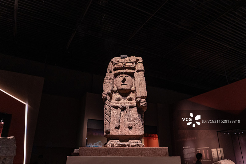 墨西哥国立人类学博物馆文物阿兹特克文化玉米神石雕图片素材