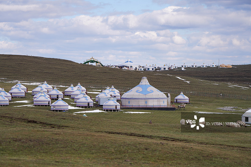 内蒙古 呼和浩特 红石崖 天赐草原 蒙古包图片素材