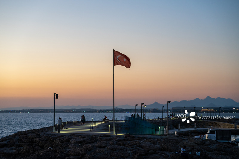 土耳其地中海的日落黄昏图片素材