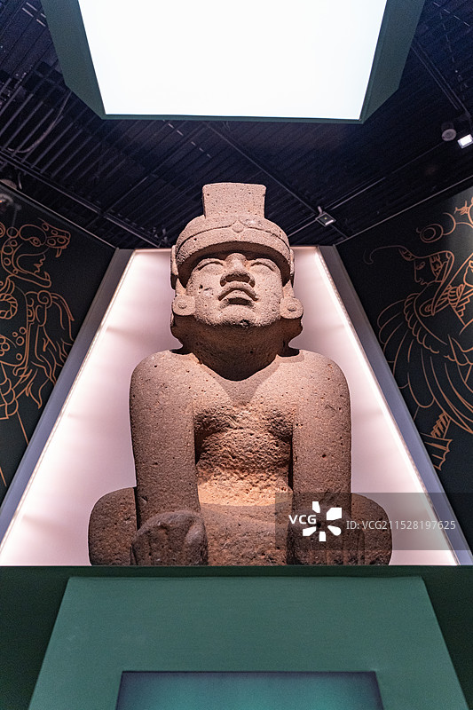 哈拉帕人类学博物馆文物奥尔梅克文化王子豹人石雕图片素材