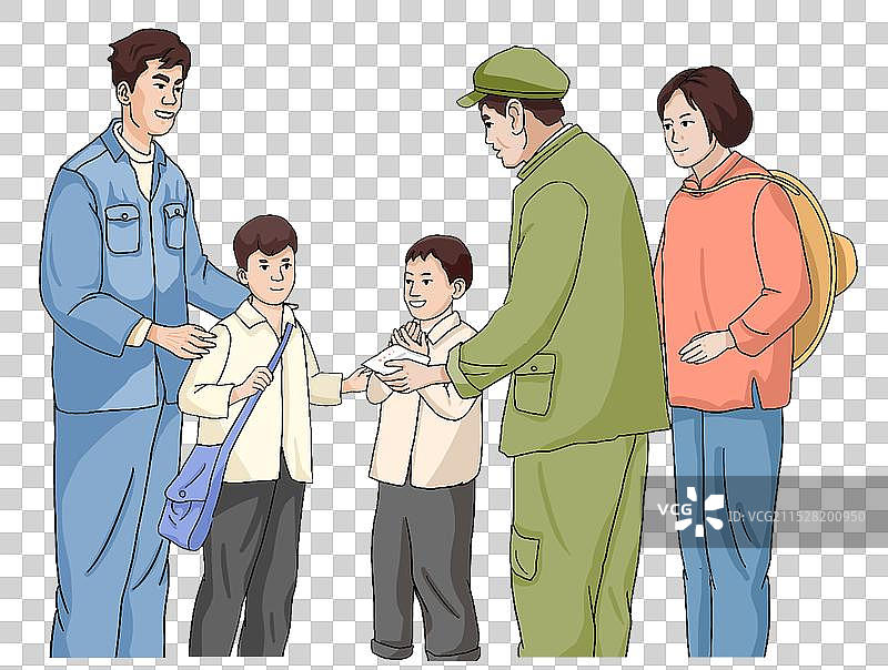 红军教育人物插画卡通图片素材