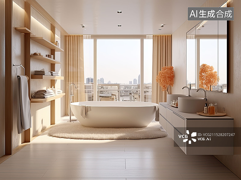 【AI数字艺术】浴室空间背景素材图片素材