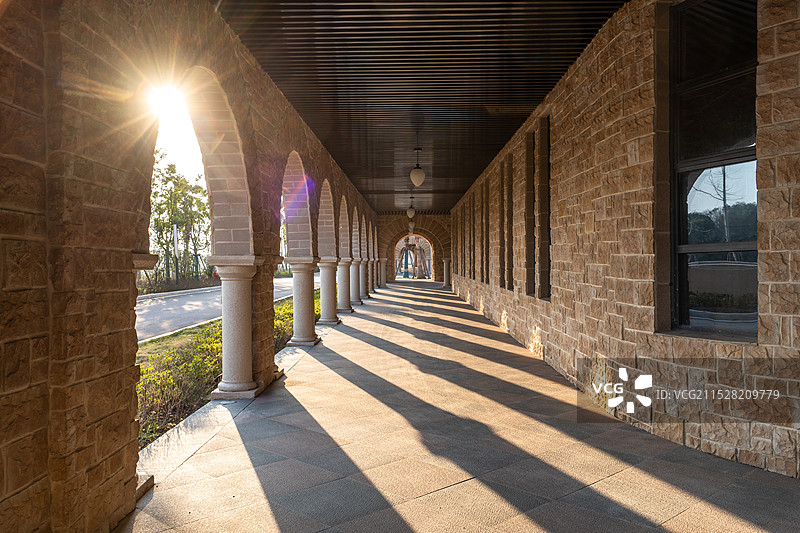 古典欧式建筑走廊图片素材