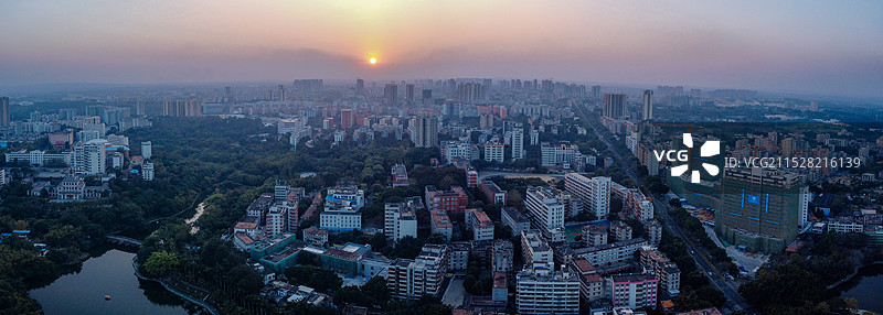 湛江 寸金桥公园 寸金路 爱华广场 地标 航拍图片素材