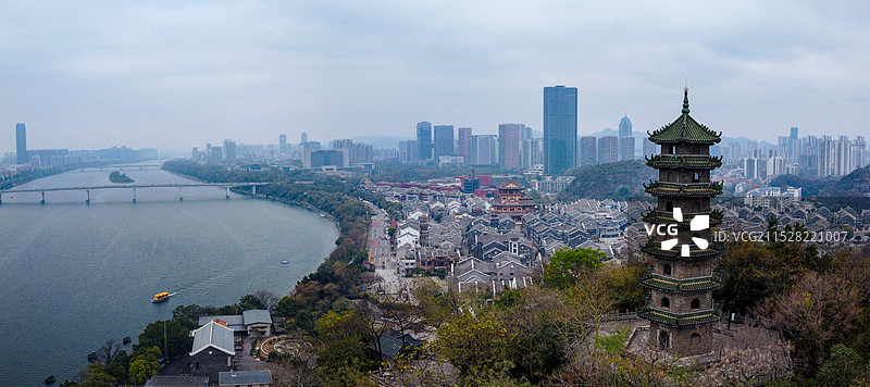 柳州 文慧桥 柳州文庙 国泰大厦 观瀑广场 登台亭 文昌塔图片素材