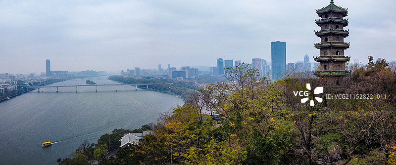柳州 文慧桥 柳州文庙 国泰大厦 观瀑广场 登台亭 文昌塔图片素材