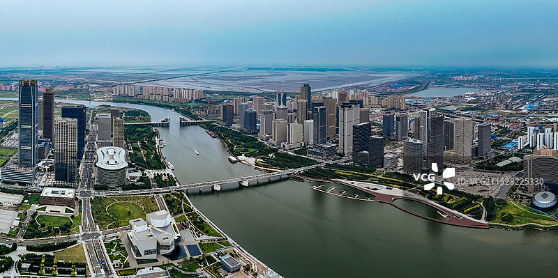 天津 滨海新区 天津港 周大福   中心商务区 紫云公园图片素材