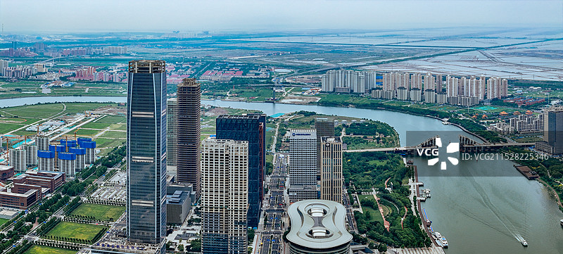 天津 滨海新区 天津港 周大福   中心商务区 紫云公园图片素材