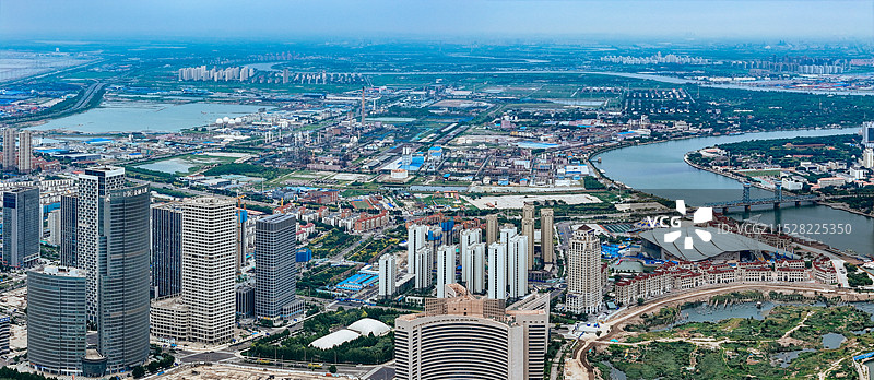 天津 滨海新区 天津港 周大福   中心商务区 紫云公园图片素材