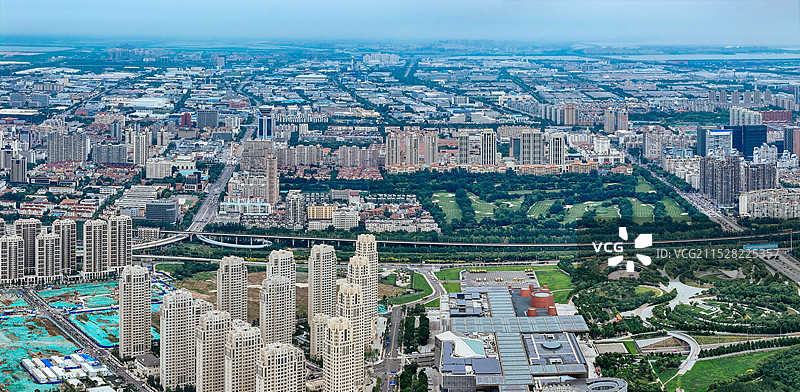 天津 滨海新区 天津港 周大福   中心商务区 紫云公园图片素材