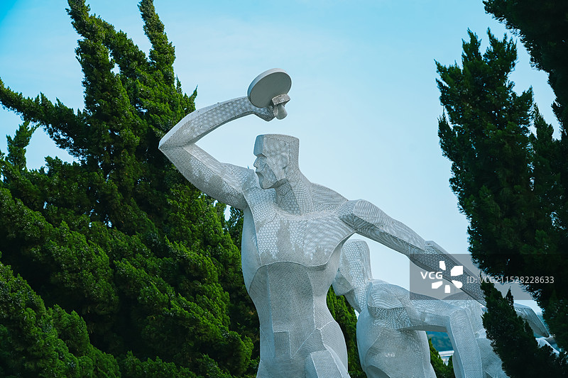 乒乓球 奥运会运动项目 辽宁省大连市星海广场周边的体育雕塑图片素材