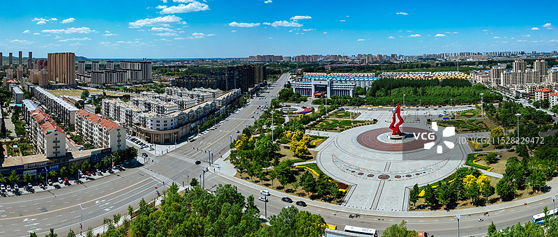 辽阳市 宏伟区 宏伟广场 半山居 荟萃湖 天井公园 航拍图片素材