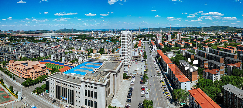 辽阳市 宏伟区 宏伟广场 半山居 荟萃湖 天井公园 航拍图片素材