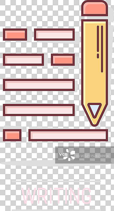 漫画风格的铅笔和记事本图标，用于文档书写图片素材