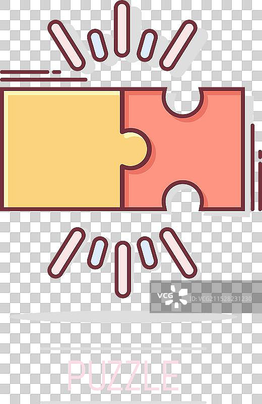 漫画风格的拼图兼容图标图片素材