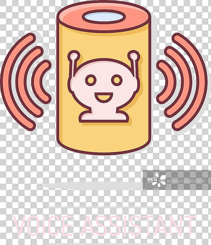 漫画风格的智能家居语音助手图标图片素材