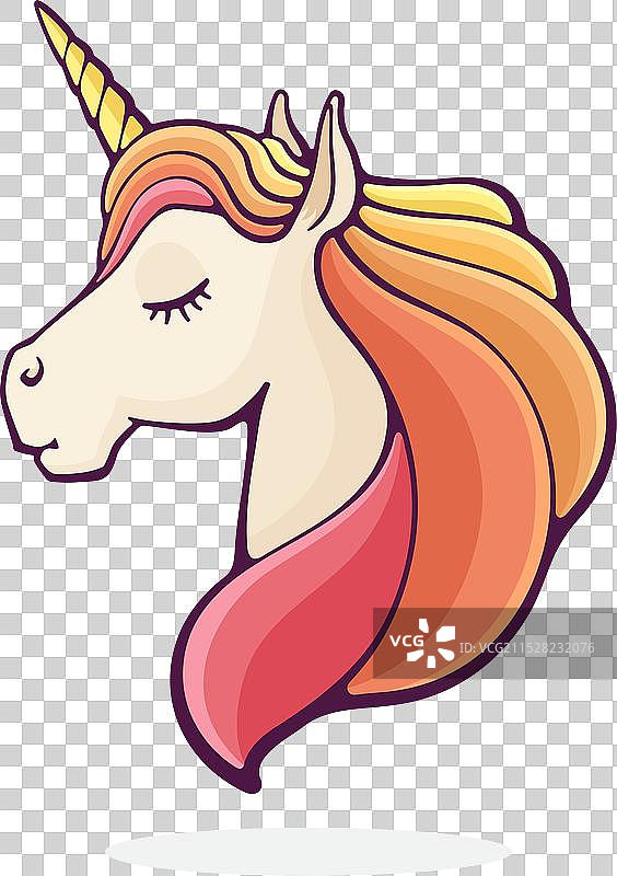 童话故事中的睡美人独角兽，带有魔法的角马图片素材