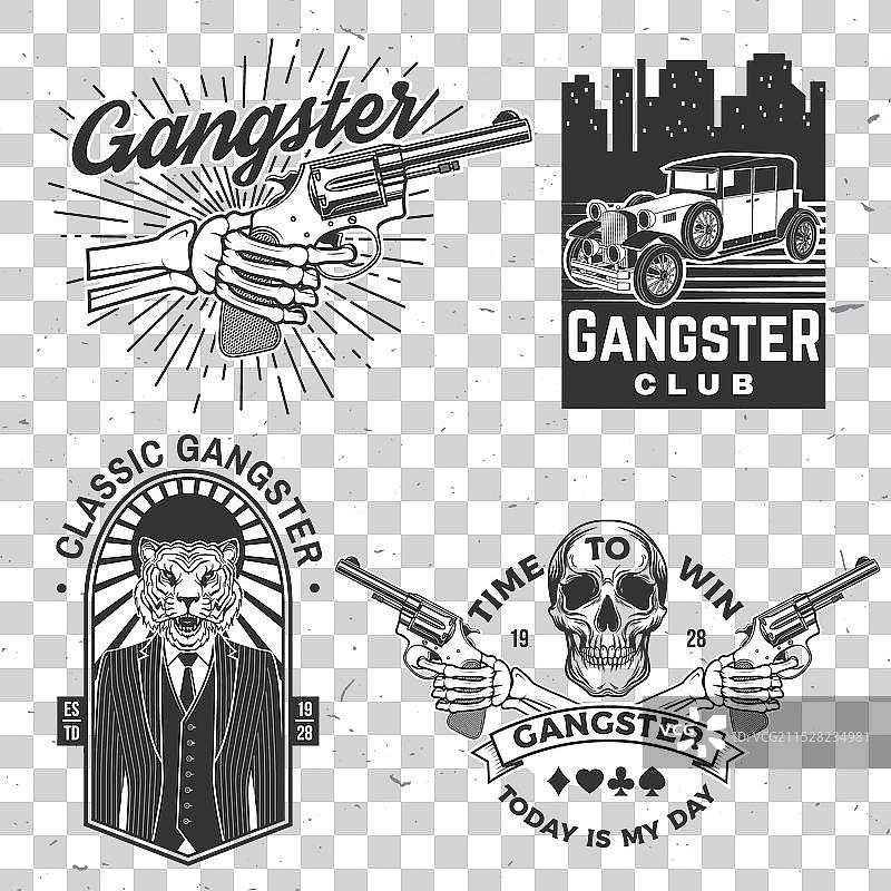 一套黑帮俱乐部徽章设计图片素材