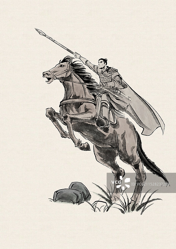 国风民族英雄历史人物插画图片素材