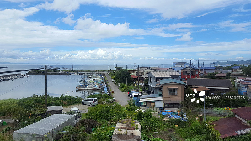 日本千叶县富津市，JR内房线进过的小渔村图片素材