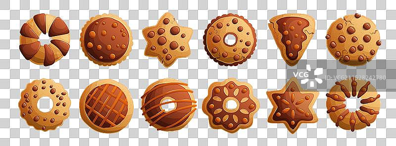 一大盘传统巧克力饼干图片素材