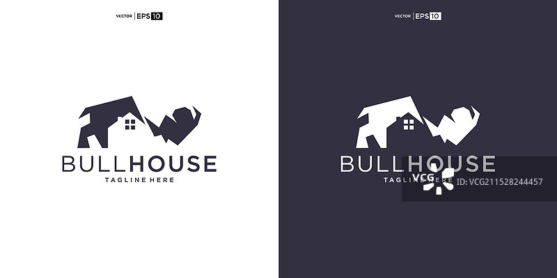 带有房屋标志设计的水牛公牛野牛图片素材