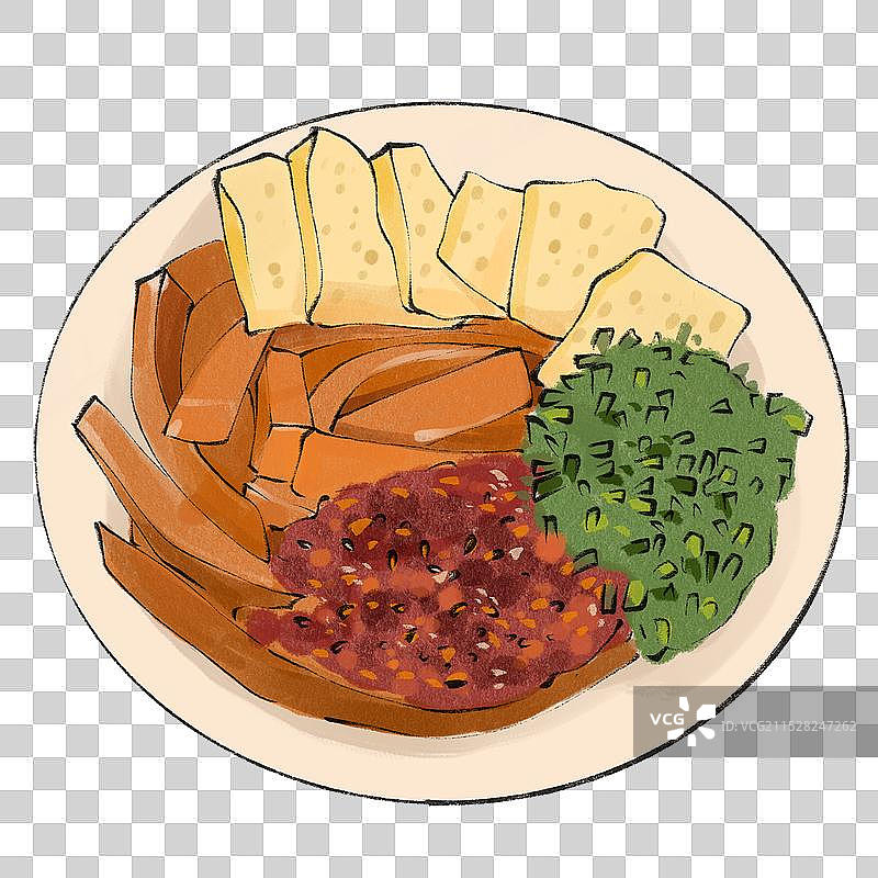 酿皮-青海省特色传统美食土特产小吃插画元素图片素材