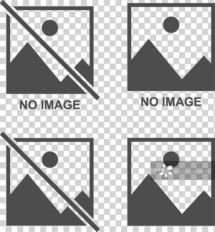 缺少可用图标的无图像符号集合图片素材