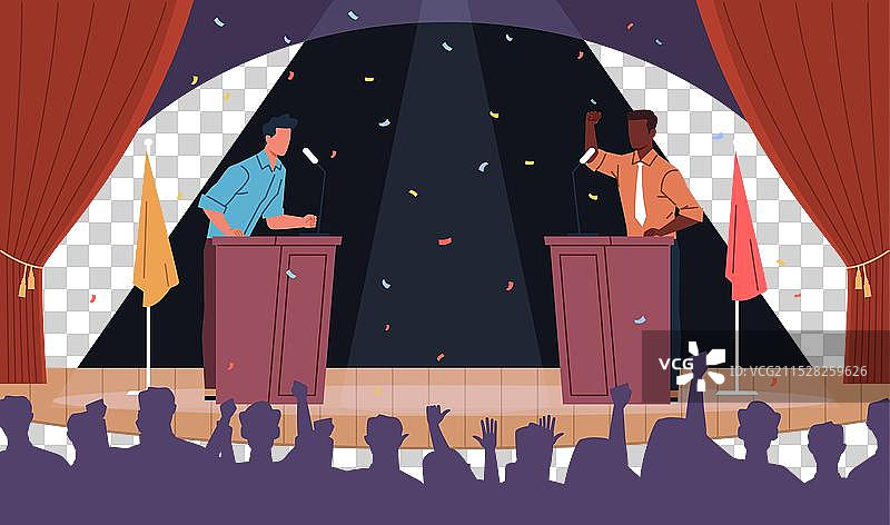 政治脱口秀，两位代表图片素材
