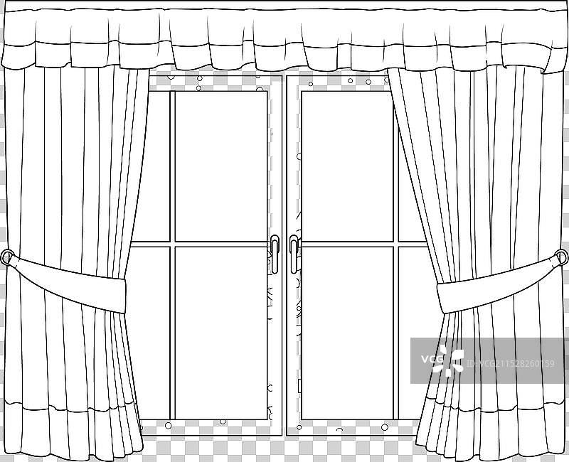 窗外冬季雪景的窗户图片素材