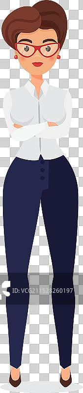 自信的戴眼镜的女商人图片素材